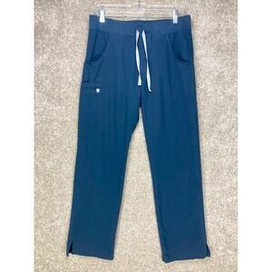 FIGS Technical Kade Cargo Scrub Pants Womens M Blue Straight Leg Stretch Pull On